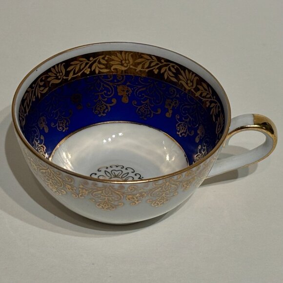 Porzellanmalerei Parbus Bavaria Cobalt Blue 22K Gold Porcelain Demitasse Cup - Picture 7 of 15